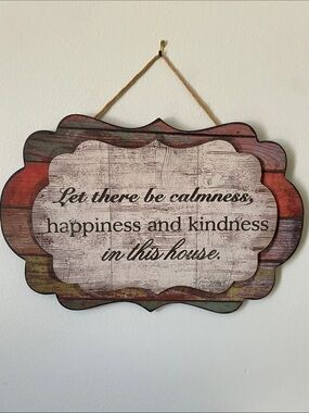 Creative Co-Op Multicolor 'Let There Be Calmness' Wall Plaque